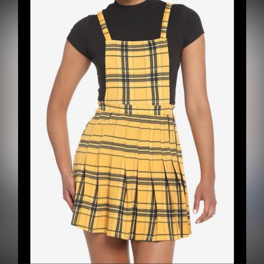 Rue 21 short all Yellow Plaid Dress size large Elle woods from clueless vibes